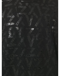 Мужской черный свитер с круглым вырезом с принтом от Versus