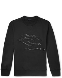 Черный свитер с круглым вырезом с украшением