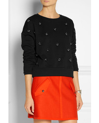 Женский черный свитер с круглым вырезом с украшением от DKNY