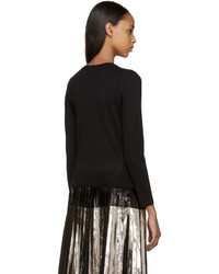 Женский черный свитер с круглым вырезом с украшением от Marc Jacobs