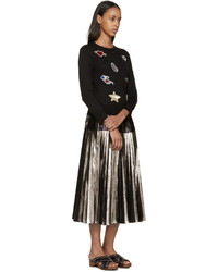 Женский черный свитер с круглым вырезом с украшением от Marc Jacobs