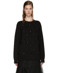 Женский черный свитер с круглым вырезом с украшением от Marc Jacobs