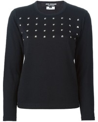 Женский черный свитер с круглым вырезом с шипами от Comme des Garcons