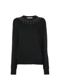 Женский черный свитер с круглым вырезом с шипами от Givenchy