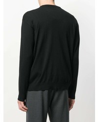 Мужской черный свитер с круглым вырезом с шипами от Moschino