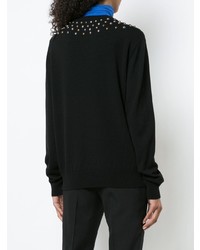 Женский черный свитер с круглым вырезом с шипами от Givenchy