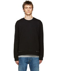 Мужской черный свитер с круглым вырезом с шипами от Valentino
