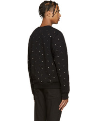 Мужской черный свитер с круглым вырезом со звездами от Diesel