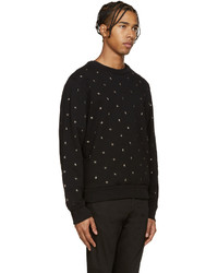 Мужской черный свитер с круглым вырезом со звездами от Diesel