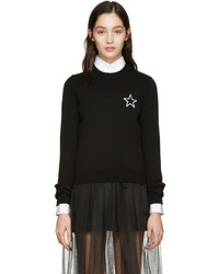 Женский черный свитер с круглым вырезом со звездами от Givenchy