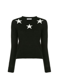 Женский черный свитер с круглым вырезом со звездами от GUILD PRIME
