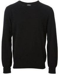 Мужской черный свитер с круглым вырезом от A.P.C.
