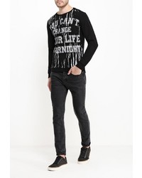 Мужской черный свитер с круглым вырезом от Aarhon