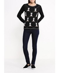 Женский черный свитер с круглым вырезом от adL