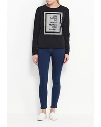 Женский черный свитер с круглым вырезом от adL