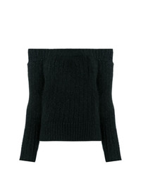 Женский черный свитер с круглым вырезом от Alexandre Vauthier