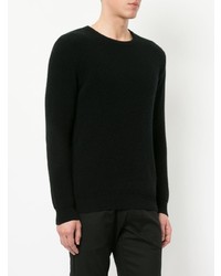 Мужской черный свитер с круглым вырезом от Zambesi