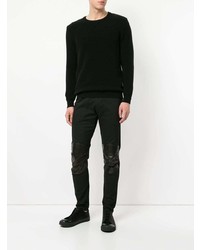 Мужской черный свитер с круглым вырезом от Zambesi