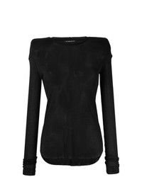 Женский черный свитер с круглым вырезом от Ann Demeulemeester
