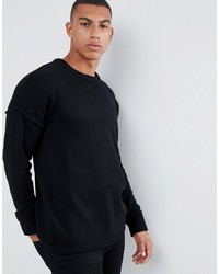 Мужской черный свитер с круглым вырезом от Another Influence