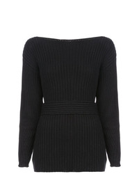 Женский черный свитер с круглым вырезом от Apiece Apart