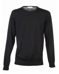 Мужской черный свитер с круглым вырезом от AR+
