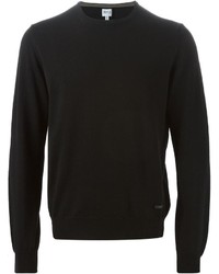 Мужской черный свитер с круглым вырезом от Armani Collezioni