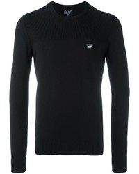 Мужской черный свитер с круглым вырезом от Armani Jeans