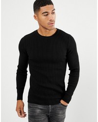 Мужской черный свитер с круглым вырезом от ASOS DESIGN
