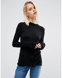 Женский черный свитер с круглым вырезом от Asos