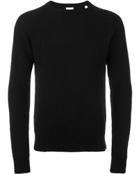 Мужской черный свитер с круглым вырезом от Aspesi