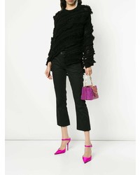 Женский черный свитер с круглым вырезом от Koché