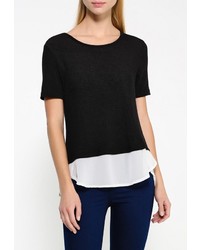 Женский черный свитер с круглым вырезом от Aurora Firenze