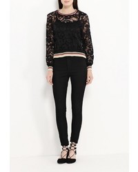 Женский черный свитер с круглым вырезом от Aurora Firenze