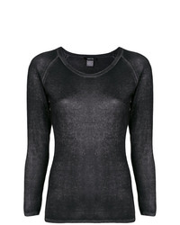 Женский черный свитер с круглым вырезом от Avant Toi