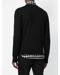 Мужской черный свитер с круглым вырезом от Saint Laurent