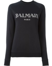 Женский черный свитер с круглым вырезом от Balmain