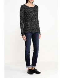 Женский черный свитер с круглым вырезом от Baon