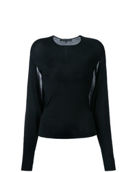 Женский черный свитер с круглым вырезом от Barbara Bui