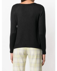 Женский черный свитер с круглым вырезом от Blanca