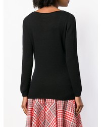 Женский черный свитер с круглым вырезом от Blanca