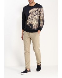 Мужской черный свитер с круглым вырезом от Befree