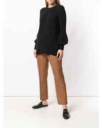 Женский черный свитер с круглым вырезом от Roberto Collina