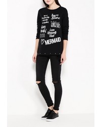 Женский черный свитер с круглым вырезом от Besh