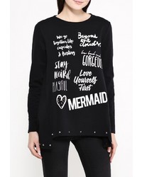 Женский черный свитер с круглым вырезом от Besh