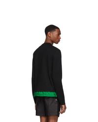 Мужской черный свитер с круглым вырезом от Prada