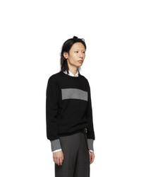 Мужской черный свитер с круглым вырезом от Random Identities