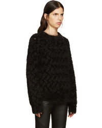 Женский черный свитер с круглым вырезом от Balmain