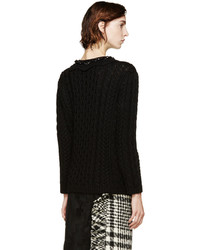 Женский черный свитер с круглым вырезом от Simone Rocha
