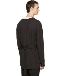 Мужской черный свитер с круглым вырезом от Ann Demeulemeester